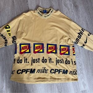 Nike x CPFM Mustard Yellow Long Sleeve Shirt Size L but more like XL